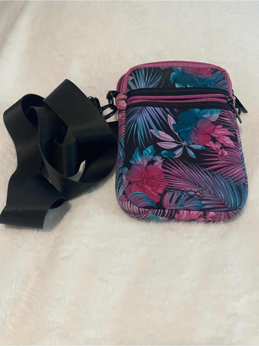 FITKICKS Floral Crossbody Neoprene Bag - Electric Jungle